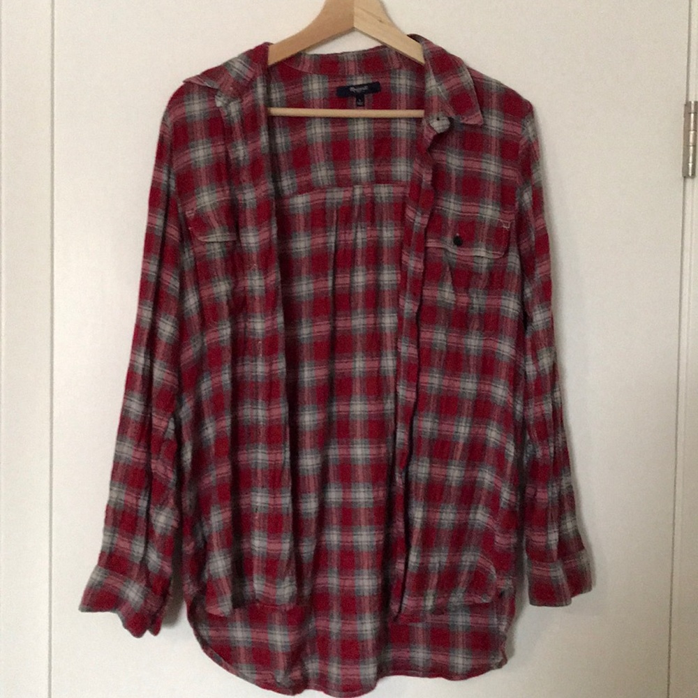 Madewell plaid top size Large